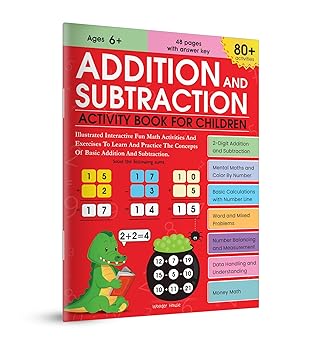 Addition and Subtraction Activity Book For Children - 80+ Activities Inside