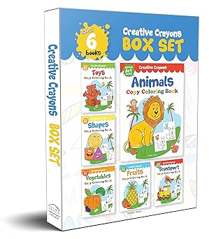 Colouring Books Super Boxset: Pack of 6 Crayon Copy Colour Books for Kids